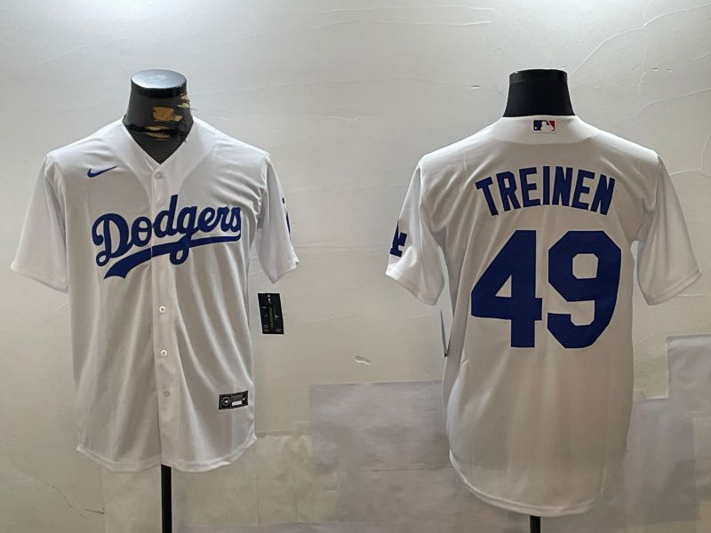 Men Los Angeles Dodgers #49 Treinen White Game 2024 Nike MLB Jersey style 1->dallas cowboys->NFL Jersey